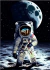 Pôster Astronauta 01 - Pixel Arte - Sem Moldura - Orientação Retrato - Tamanhos: A0, A1, A2 e A3 - Fine Art