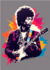 Pôster Ilustração - Estilo WPAP - Jimi Hendrix - Sem Moldura - Orientação Retrato - Tamanhos: A0, A1, A2 e A3 - Fine Art