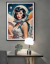 Pôster Vintage Astronauta Pin Up - Retrô - Sem Moldura - Orientação Retrato - Tamanhos: A0, A1, A2 e A3 - Fine Art na internet