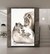 Quadro Familia de Leao 2 filhotes fundo branco