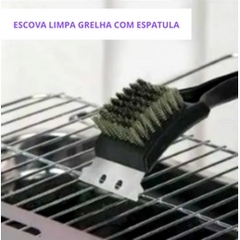 Escova limpa grelha de churrasqueira e chapas com raspador Original - comprar online