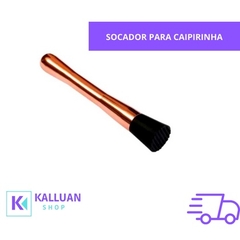 Kit Drink/Caipirinha - 2 peças Socador macetador + Colher bailarina rosê em inox ENVIO IMEDIATO - KALLUAN SHOP