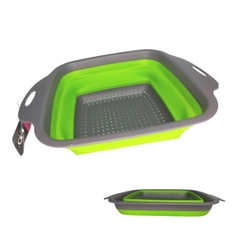 Imagem do Escorredor Dobravel de Silicone para Macarrão Massas Legumes e Saladas