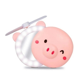 Espelho De Maquiagem e ventilador com Led Portátil - Porquinho Rosa Usb - loja online