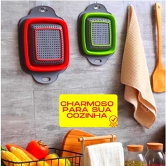 Escorredor Dobravel de Silicone para Macarrão Massas Legumes e Saladas - loja online