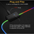 Mouse pad gamer led rgb 7 cores tamanho grande 80x30cm usb