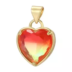 Aro Cristal Heart Naranja ( UNIDAD)