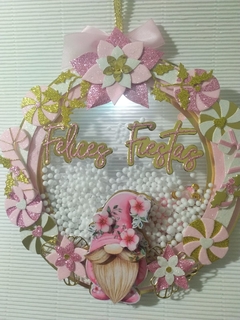 COLGANTE ROSCA NAVIDEÑA SHAKER CON LUZ - Art & DeCo - Scrapbook