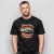 Camiseta preta unissex com estampa do carro clássico Plymouth Belvedere 1957 em chamas