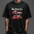 Camiseta unissex preta com estampa de um carro Corvette vermelho e a frase "This Classic Car is my Passion".