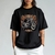 Camiseta preta unissex com estampa de motocicleta clássica e detalhes em laranja, texto "Ride with Style" e "Since 1903".