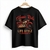 Camiseta unissex preta com estampa de moto clássica e texto "Classic Ride 1934 - Life Style Legendary".