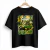 Camiseta preta com estampa do Volkswagen Gol GTI 1989 em verde e amarelo, tema Copa do Mundo FIFA 2026, com taça, bandeiras dos Estados Unidos, Canadá, México e Brasil, bola de futebol e texto "O mundo se encontra aqui!"