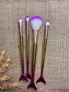 Kit 4 Pinceis Sereia para Maquiagem