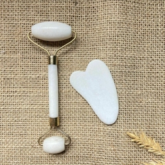 Kit Rolo Pedra Jade + Pedra Gua-sha