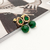 Brinco Cristal com Pedra Jade Verde - NiAny Semijoias
