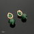Brinco Cristal com Pedra Jade Verde