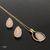 Colar e Brincos com Pedra Quartzo Rosa