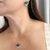 Colar e Brincos com Pedra Agata Verde - comprar online