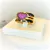 ANEL LUXO CORACAO ZIRCONIA BANHO OURO 18K