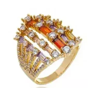 ANEL DOURADO ZIRCÔNIA COLORIDA