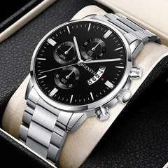 Moda Relógios Masculinos Luxo Ouro Aço Inoxidável Relógio de Pulso Quartzo H - comprar online