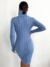 Vestidos Suéter Bodycon Gola Alta Malha de Cabo na internet