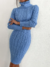 Vestidos Suéter Bodycon Gola Alta Malha de Cabo - loja online