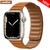 Link de couro para Apple Watch Band 45mm 41mm 44mm 40mm 49mm Pulseira de laço m