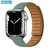 Imagem do Link de couro para Apple Watch Band 45mm 41mm 44mm 40mm 49mm Pulseira de laço m