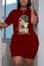Europa e América plus size roupa de impressão de posicionamento de moda femini - comprar online