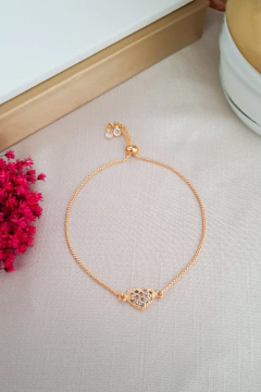 Pulseira Regulável Banho de ouro Coração - comprar online