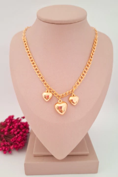 Choker Corações banhado ouro Bruna - comprar online