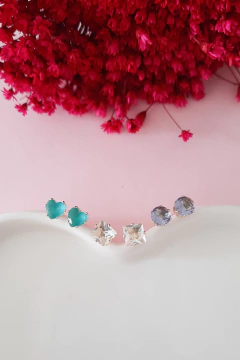 Kit 3 brincos Banhado a Ouro 18k Zirconias Lorena - Hanny Bijoux  Acessórios Femininos