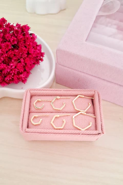 Trio de Argolas banhado a ouro 18k Nanda - comprar online