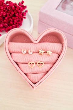 Kit de brincos banhados a ouro 18k Viviane - comprar online