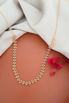 Choker banhado a ouro Jasmim na internet