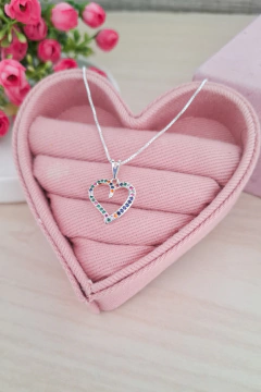 Colar Coração banhado a prata 925 Mislene - Hanny Bijoux  Acessórios Femininos