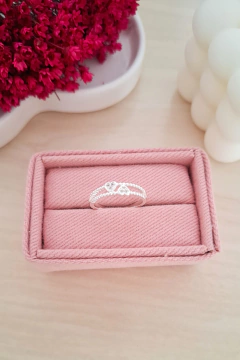 Anel banhado a prata 925 Duo Love I - Hanny Bijoux  Acessórios Femininos