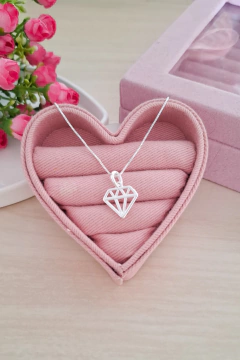 Colar Banhado a prata Diamante - comprar online