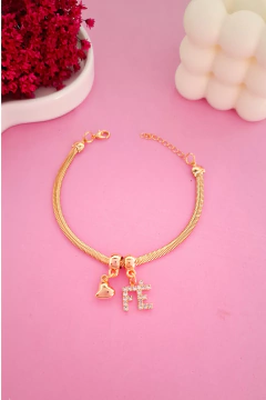 Pulseira banhada a ouro 18k Fé na internet