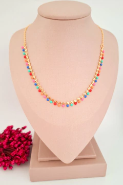 Choker bolinhas resina banhado a ouro Liliany - comprar online