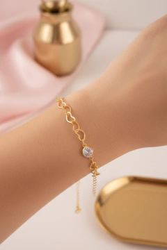 Pulseira banhada a ouro coração Nina - comprar online