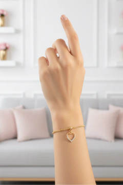 Pulseira banhada a ouro 18 k pingente Coração Katia - comprar online