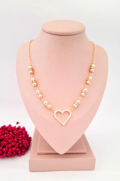 Choker Coração de zirconia banhados a ouro Fernanda - comprar online