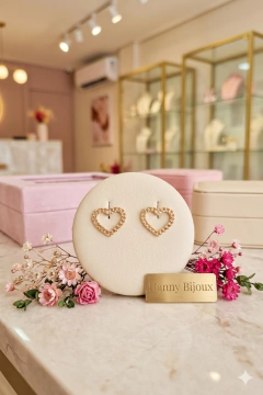 Brinco banhado a ouro 18 k Coração