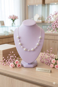 Choker banhado a prata Bolinhas