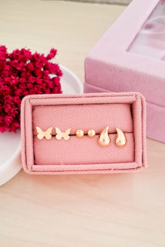 Kit de brincos banhados a ouro 18k Inspiração - comprar online
