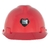 Casco MSA tipo cachucha color rojo suspensión one touch y portalampara