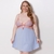 Camisola Sabrina Plus com Renda e Joia - C9081 - loja online